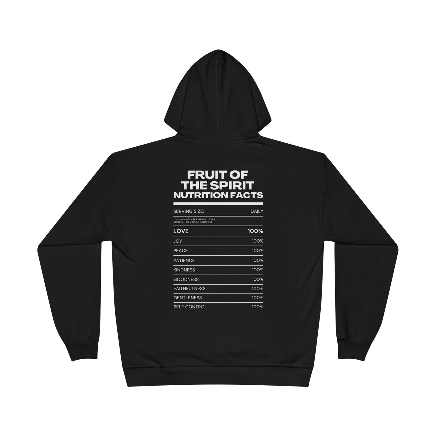 Fruit of The Spirit Nutrition Facts Hoodie